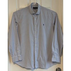 Polo Ralph Lauren Performance Men's XL Blue Plaid Long Sleeve Shirt VERY NICE!